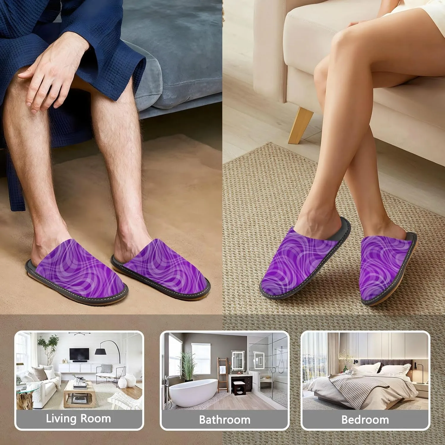 Non-Slip Home Slipper Winter Shoes For Bedroom Hotel Travel 4-11 Spa Slippers Indoor House Fuzzy Slippers Soft Memory scan Foam 