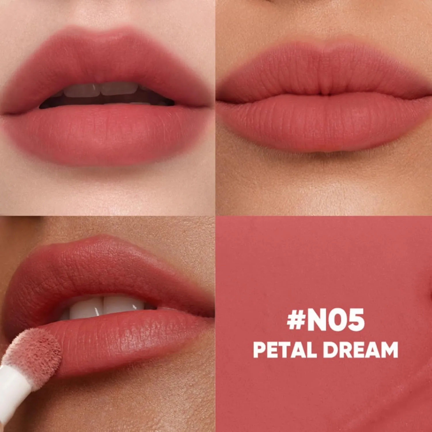 Non-stick Cup, Cosmetics Makeup Care (N05 Petal Dream) Matte Lip Cream, Smooth & Long-Lasting Velvet clinical funnel invalid collide crack elite Lip Gloss, Red Lip Mud Non-fading 