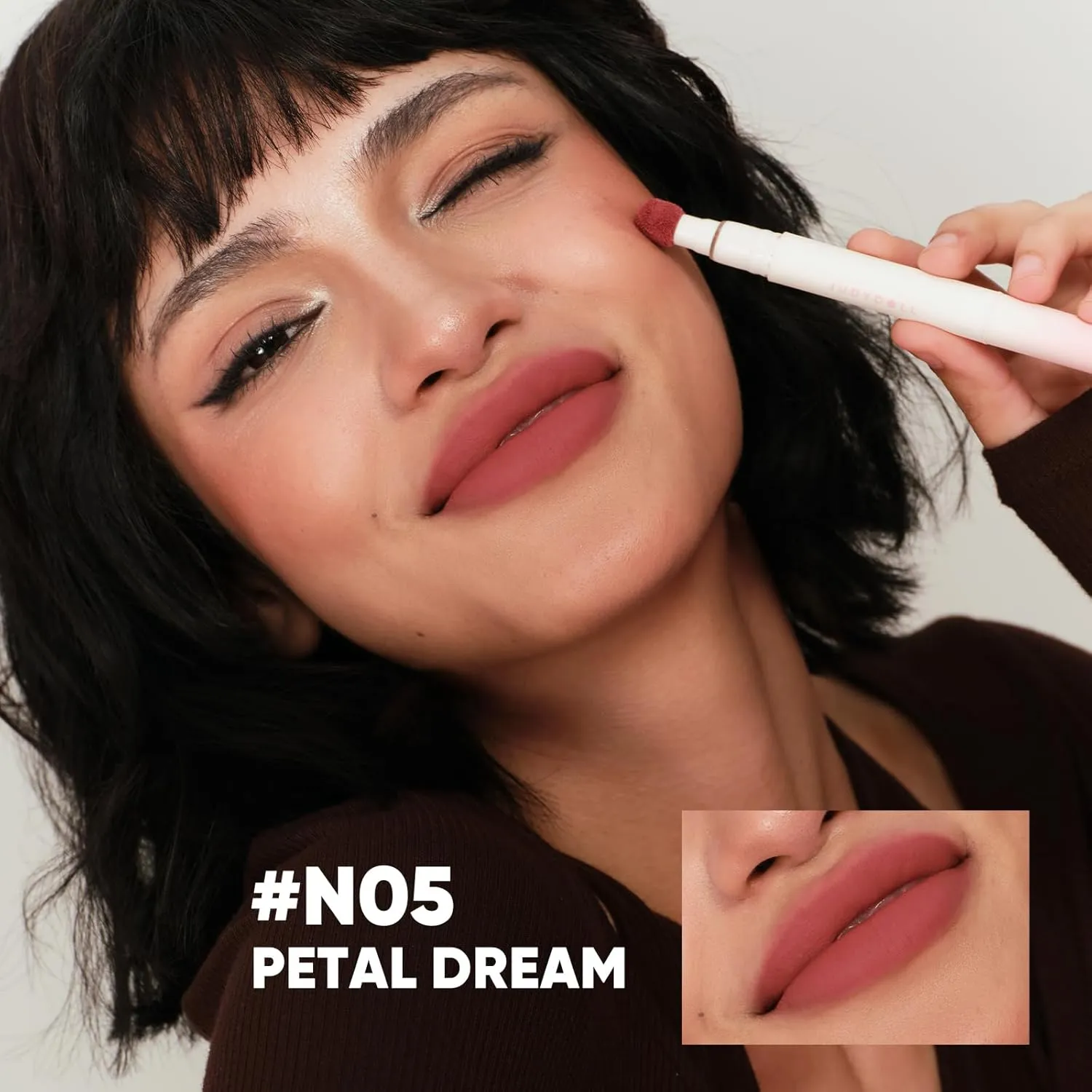 Non-stick Cup, Cosmetics Makeup Care (N05 Petal Dream) Matte Lip Cream, Smooth & Long-Lasting Velvet clinical funnel invalid collide crack elite Lip Gloss, Red Lip Mud Non-fading 