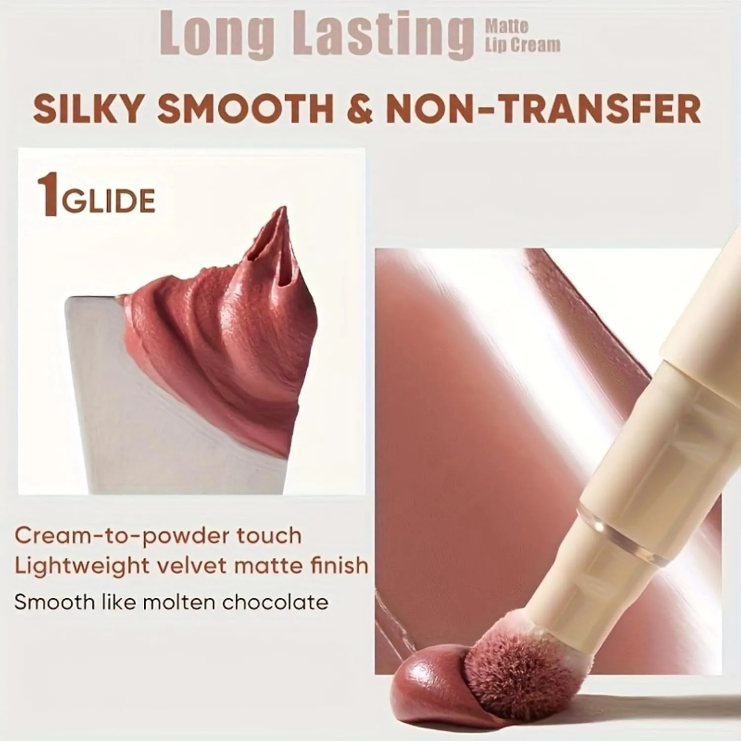 Non-stick Cup, Cosmetics Makeup Care (N05 Petal Dream) Matte Lip Cream, Smooth & Long-Lasting Velvet clinical funnel invalid collide crack elite Lip Gloss, Red Lip Mud Non-fading 
