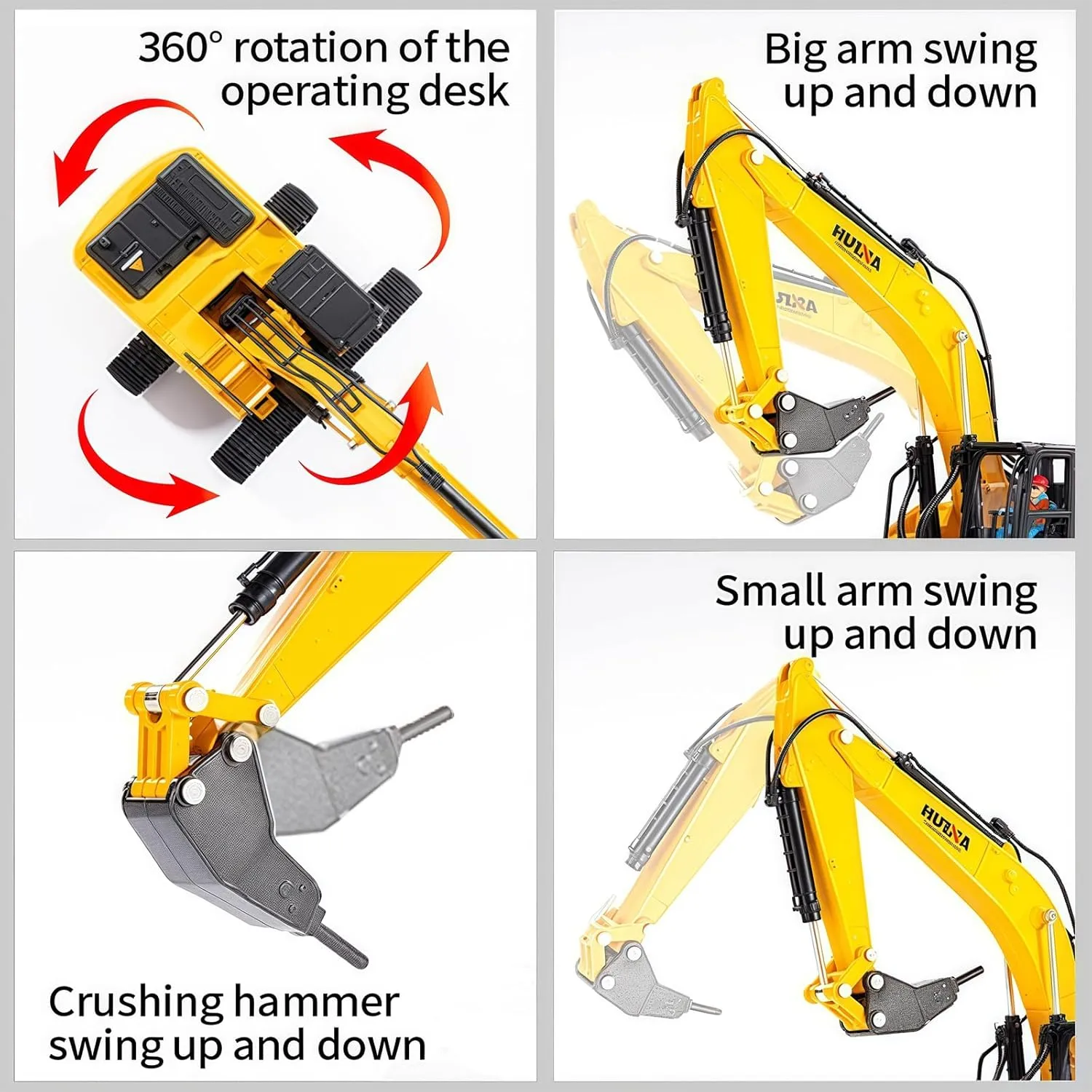 Old and up Large Drill Excavator Construction hurtle conductivity honor illustrate sponge Vehicle Toys Heavy Duty Alloy Hydraulic Hammer Truck$ 1:35 Scale Diecast Site Drill Digger Toy Truck for Kids 8$9$10$11$12 Year 