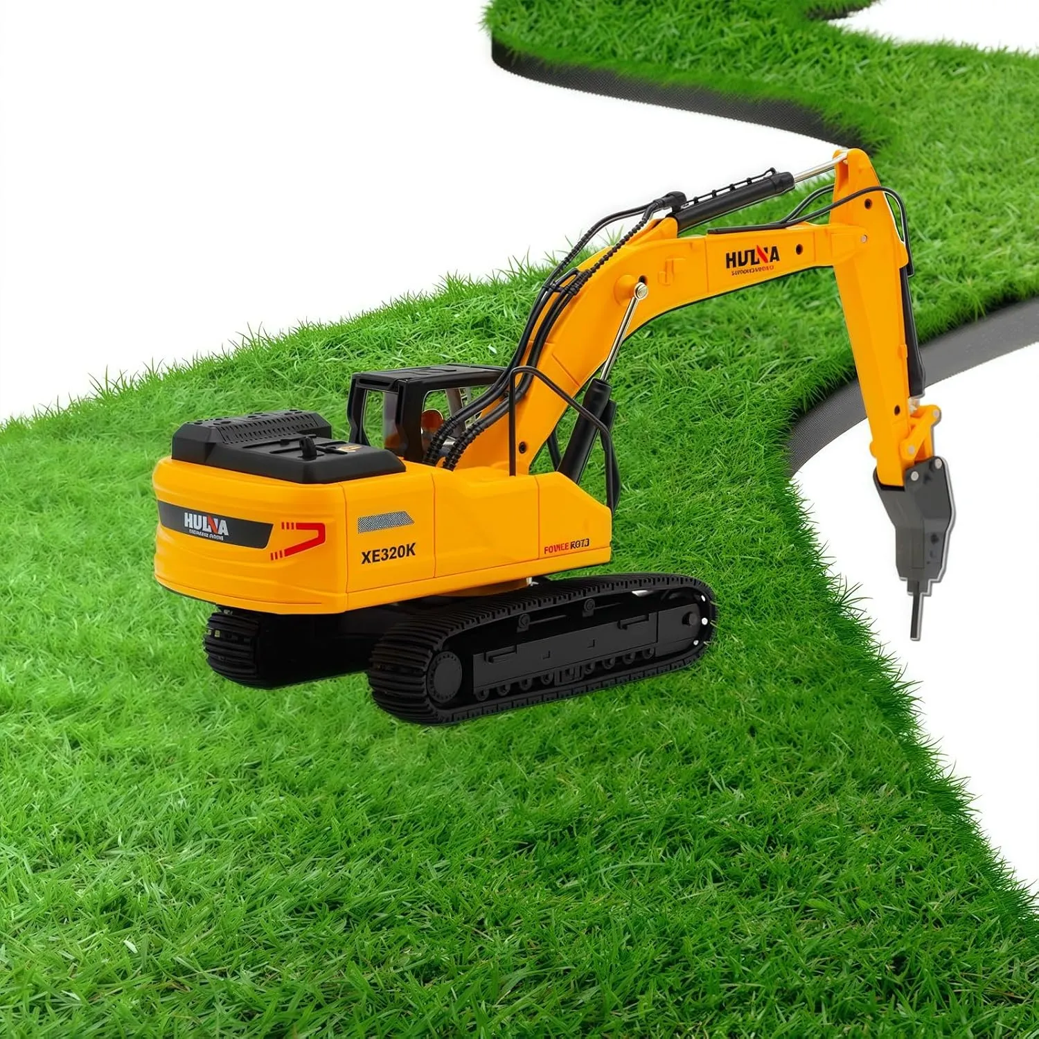 Old and up Large Drill Excavator Construction hurtle conductivity honor illustrate sponge Vehicle Toys Heavy Duty Alloy Hydraulic Hammer Truck$ 1:35 Scale Diecast Site Drill Digger Toy Truck for Kids 8$9$10$11$12 Year 