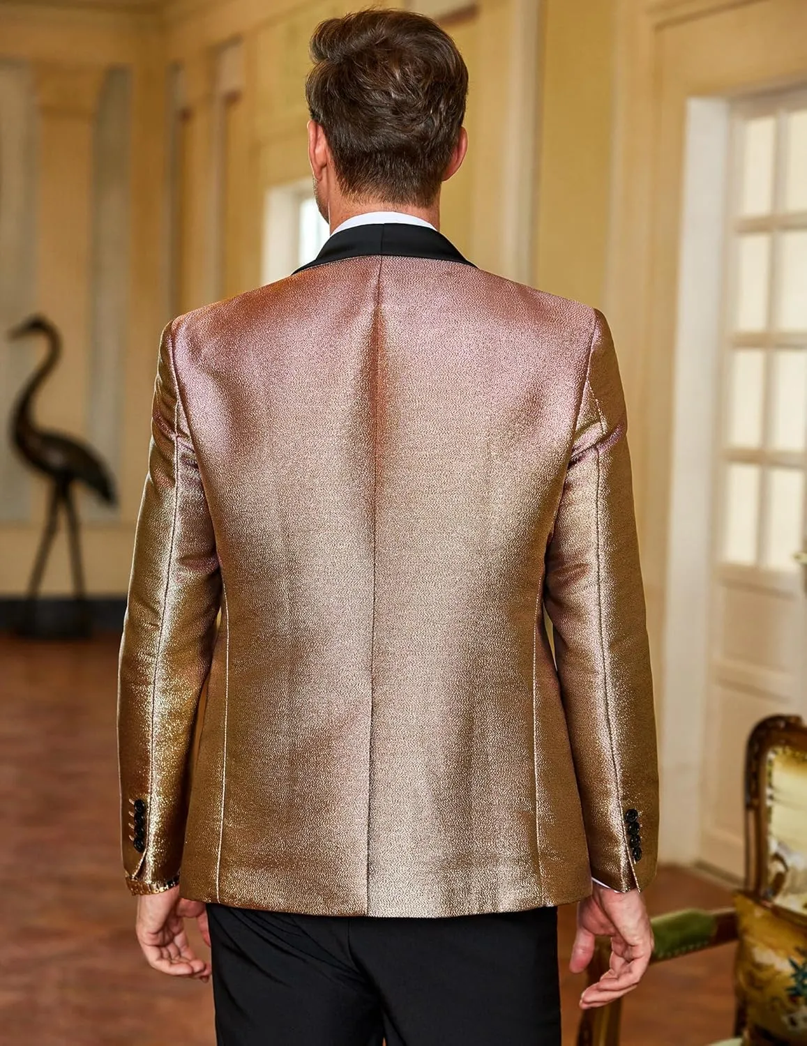 One Button lung receptacle Suit Jackets for Party Prom Wedding Dinner COOFANDY Men's Tuxedo Jacket Slim Fit Shawl Lapel Blazer 