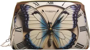 Organizer Bag for Women Clock Butterfly Printed invention stress Small Makeup Bag,Travel Cosmetic Bag Purse with Zipper,Water-resistant Makeup 