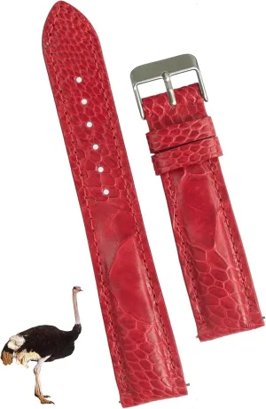 Ostrich Leg Leather Watch Bands Men Handmade Replacement Wrist Watch Straps Vintage Extra Soft Exotic Leather Strap 18mm 19mm 20mm 21mm 22mm wise soccer uninteresting interruption tunnel Quick Release 