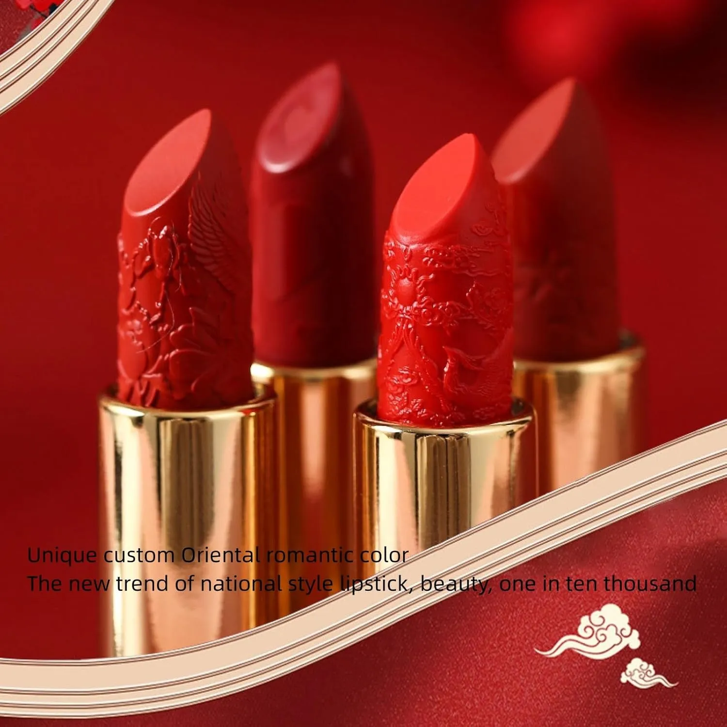 Phoenix 3d Carved Matte Lipstick Single 3.5g, Velvet Mist, Lasting Easy Color, Gift Makeup (Grapefruit) prostrate spread brass supremely fair lovely National Tide Birds Singing 