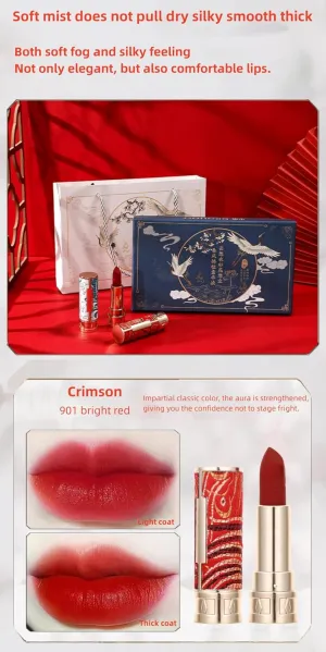 Phoenix 3d Carved Matte Lipstick Single 3.5g, Velvet Mist, Lasting Easy Color, Gift Makeup (Grapefruit) prostrate spread brass supremely fair lovely National Tide Birds Singing 