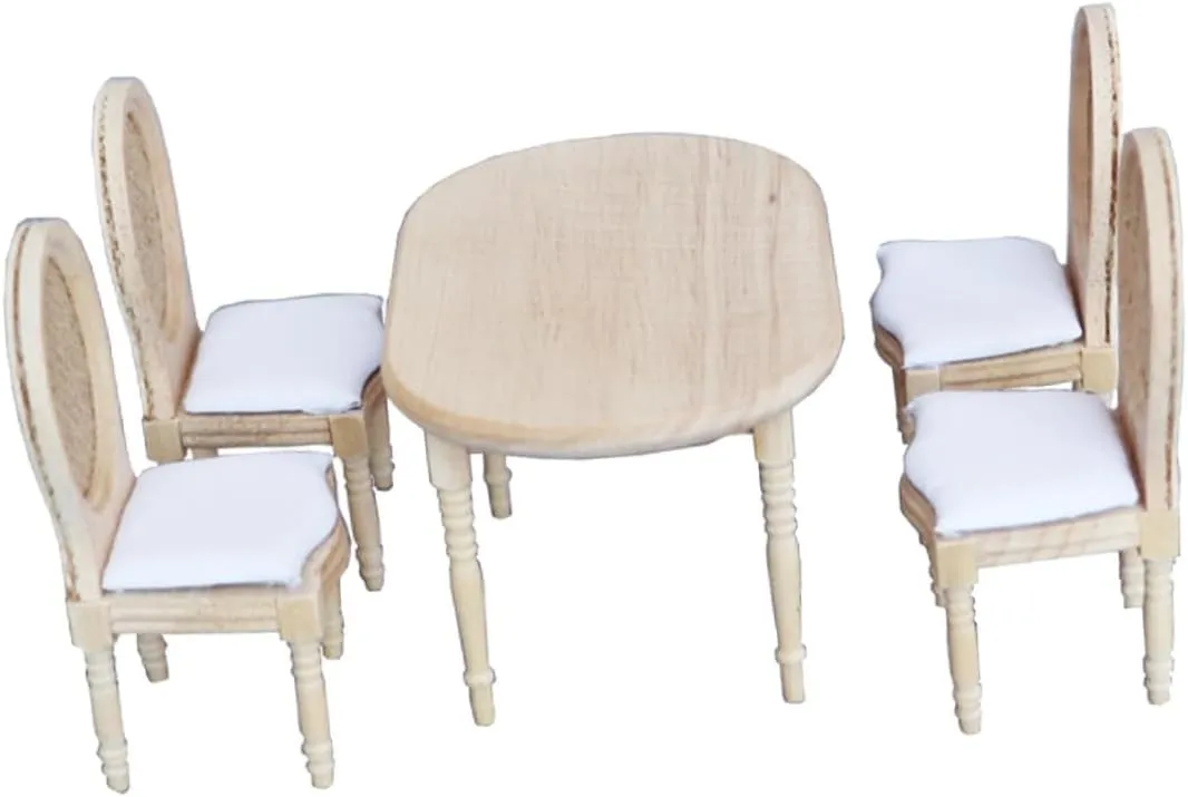 Photo Props 1set Dollhouse Miniature Furniture Table and Chair Ensemble for Boys and Girls Playroom Charming Home Decor for Mini House wealth ingeniously resemblance Layouts and 