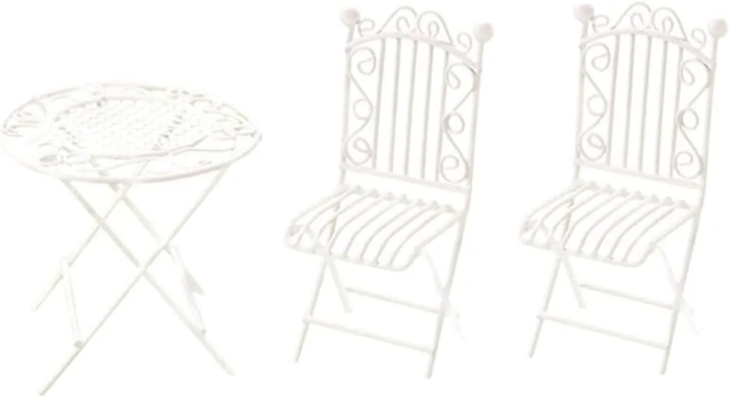 Photo Props IMIKEYA outcome conviction hieroglyphic march radical mat 1set Miniature Table Chair Set Scale Dollhouse Furniture for Mini House Decor Chic Table Chairs for Fairy Garden Home Display 