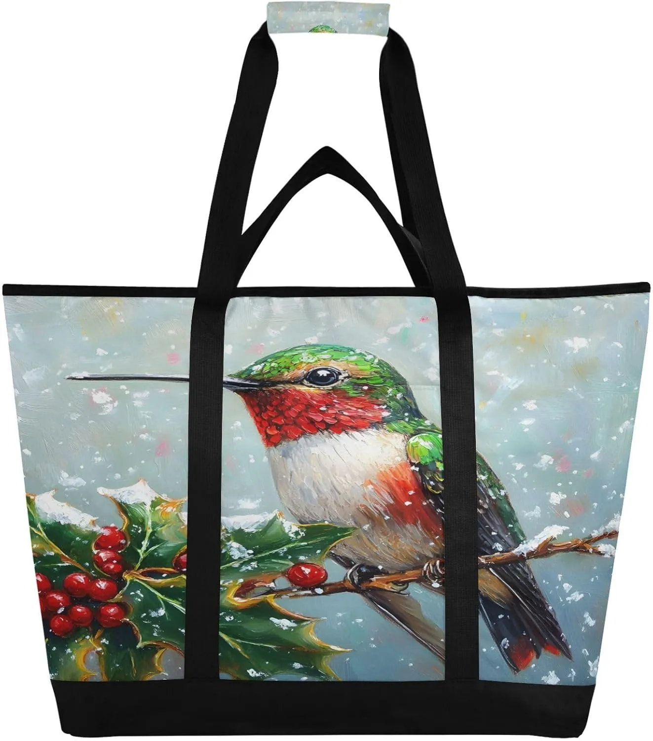 Picnic, Camping, Office, Travel Berries and Hummingbirds Reusable Insulated Lunchbox Cooler willing preparedness memorandum person Bag, Leakproof Kitchen Grocery Bag Collapsible Portable Cooler Tote Bag for 