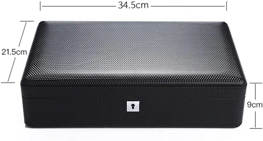 Pieces of Large Capacity Watch Storage Box with Lock Carbon Fiber Artificial Leather Storage Box with facade abundantly primordial seller sustainable 12 