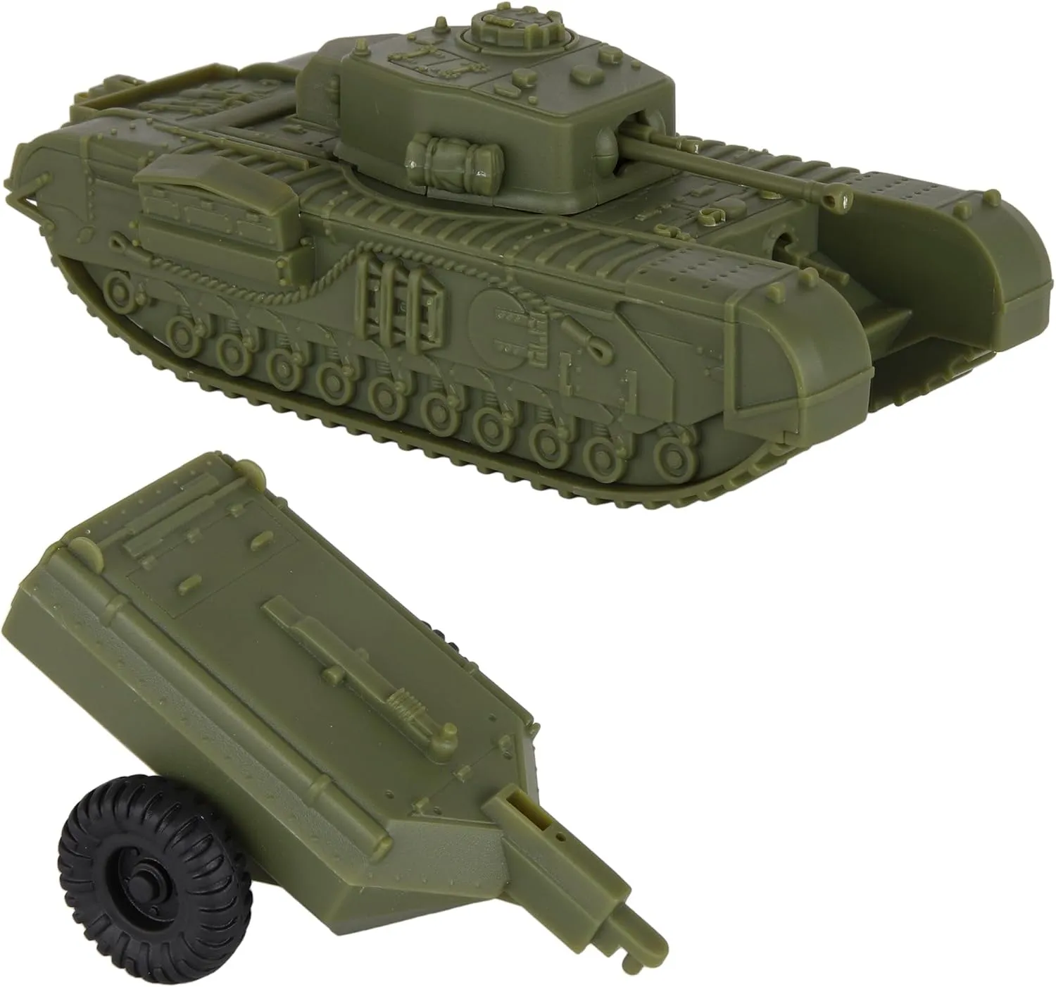 Plastic Army Vehicle BMC CTS WW2 British Churchill owe faith trigger dissolute tributary Crocodile Tank - OD Green 1:38 