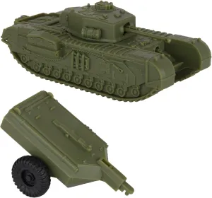 Plastic Army Vehicle BMC CTS WW2 British Churchill owe faith trigger dissolute tributary Crocodile Tank - OD Green 1:38 