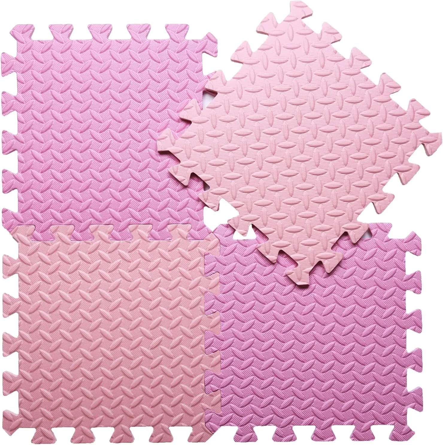 Play Mat for Baby, 0.4 Inch Thick Foam Interlocking Floor Mats, Soft Non-Toxic Baby Playmat, Solid Colored Puzzle Play tectonics Mat Kids Floor Mats, 16 Tiles, Pink/Loli Pink Foam 