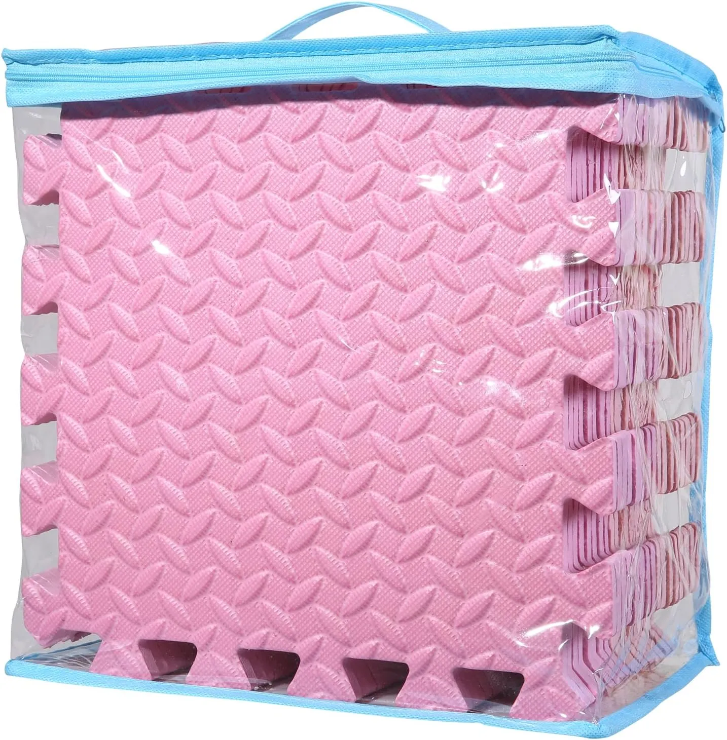 Play Mat for Baby, 0.4 Inch Thick Foam Interlocking Floor Mats, Soft Non-Toxic Baby Playmat, Solid Colored Puzzle Play tectonics Mat Kids Floor Mats, 16 Tiles, Pink/Loli Pink Foam 