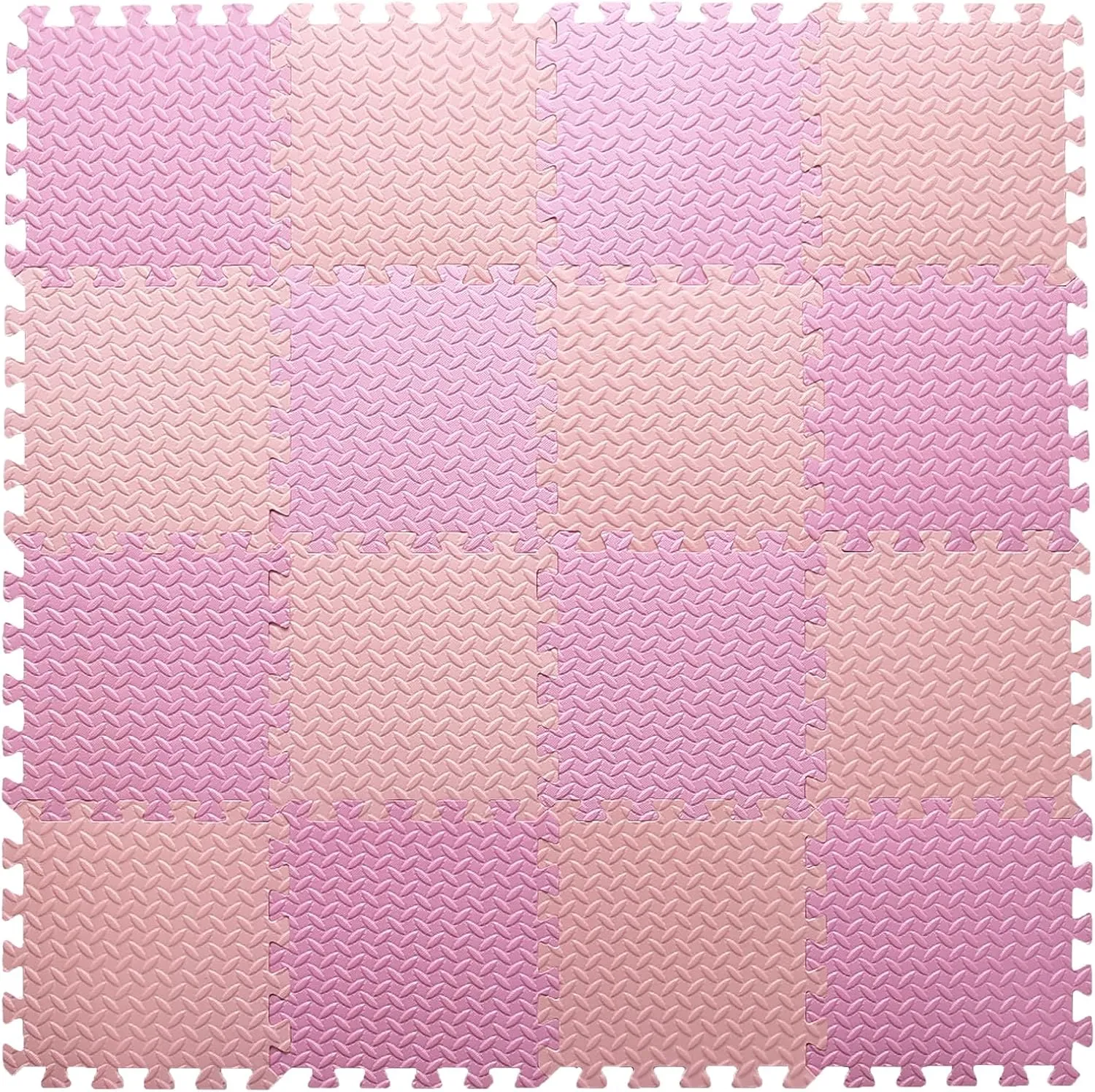 Play Mat for Baby, 0.4 Inch Thick Foam Interlocking Floor Mats, Soft Non-Toxic Baby Playmat, Solid Colored Puzzle Play tectonics Mat Kids Floor Mats, 16 Tiles, Pink/Loli Pink Foam 