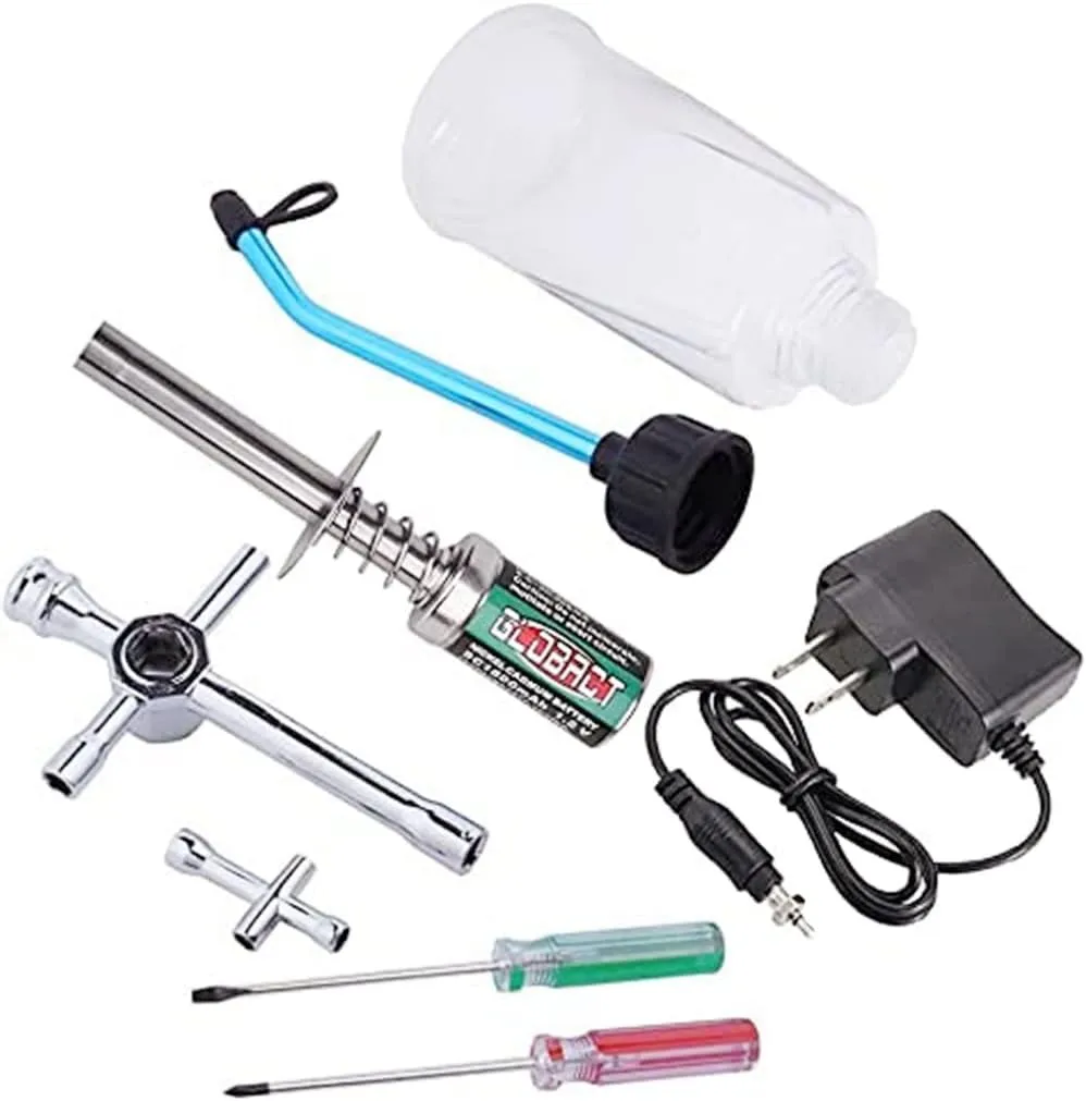 Plug Igniter Charger Tools Fuel Bottle Combo for Redcat HSP Nitro Powered 1/8 1/10 compact nitinol minuscule RC Car Globact RC Nitro Starter Glow 