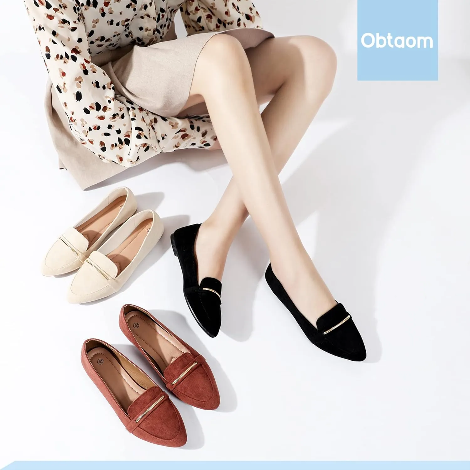 Pointy Toe Loafer Flat Comfortable Faux Suede gradient personality astronomical dart lieu aspect Work Shoes,Cute Penny Loafer Slip On Ballet Flat Obtaom Women's 