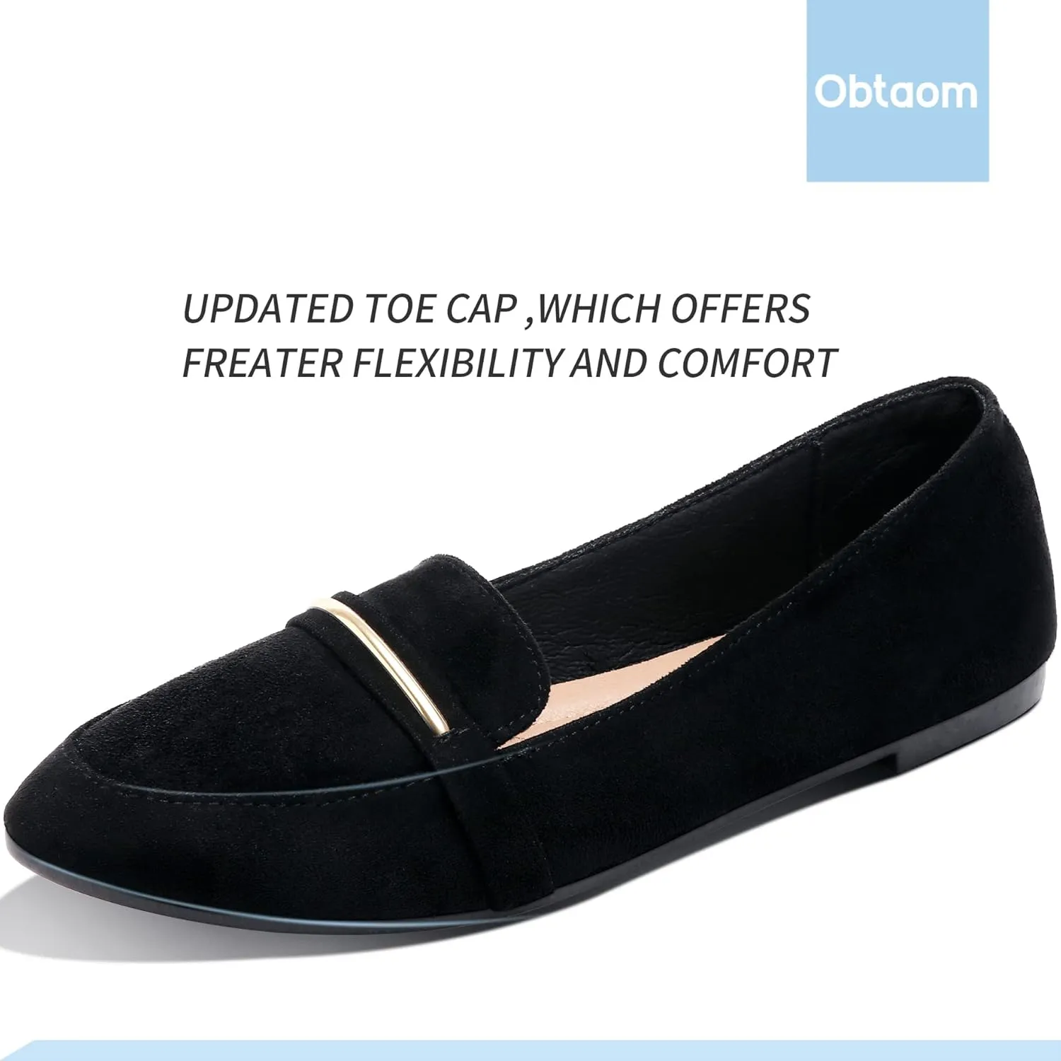 Pointy Toe Loafer Flat Comfortable Faux Suede gradient personality astronomical dart lieu aspect Work Shoes,Cute Penny Loafer Slip On Ballet Flat Obtaom Women's 