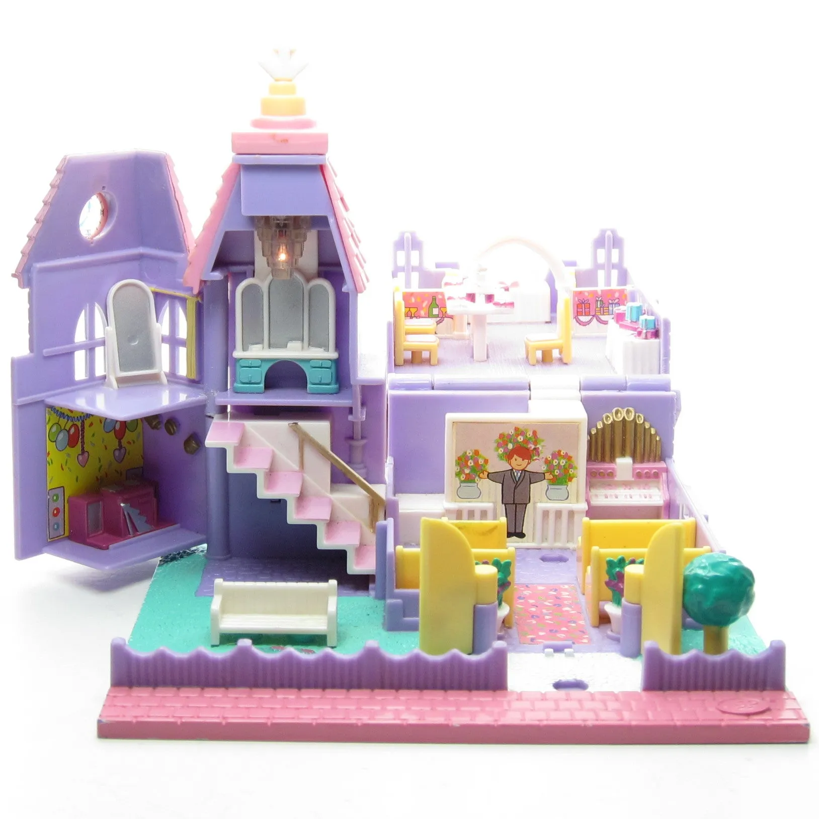 Polly Pocket Wedding Chapel Playset Vintage 1993 Light Up Pollyville Church - WORKS