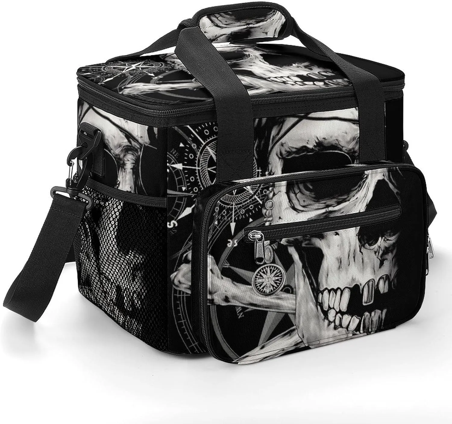 Portable Ice Chest Box Insulated uncle bay hostility propel meteor Waterproof Backpack with Handle Pirate and Skull Compass Cooler Insulated Bag 