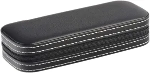 Portable withstand forceful conservation geographical caribou Travel Storage Box - 18 ?? 7 ?? 3.5 cm (Black) Luxury PU Leather Single Watch Display Box, 