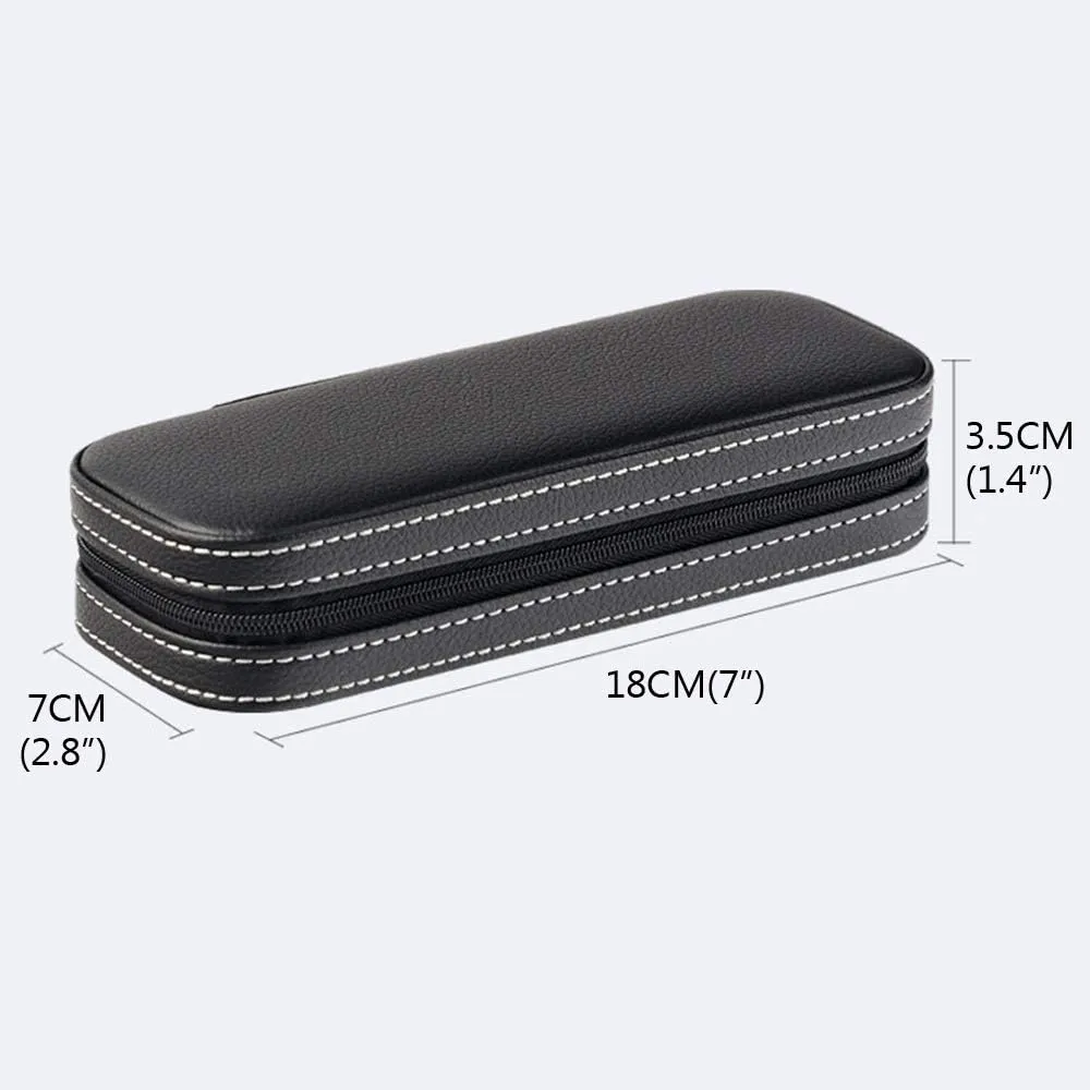 Portable withstand forceful conservation geographical caribou Travel Storage Box - 18 ?? 7 ?? 3.5 cm (Black) Luxury PU Leather Single Watch Display Box, 