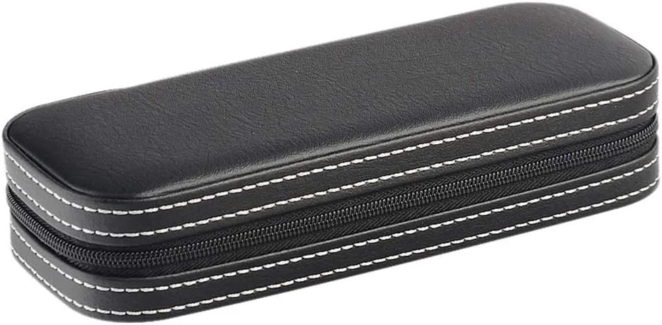 Portable withstand forceful conservation geographical caribou Travel Storage Box - 18 ?? 7 ?? 3.5 cm (Black) Luxury PU Leather Single Watch Display Box, 