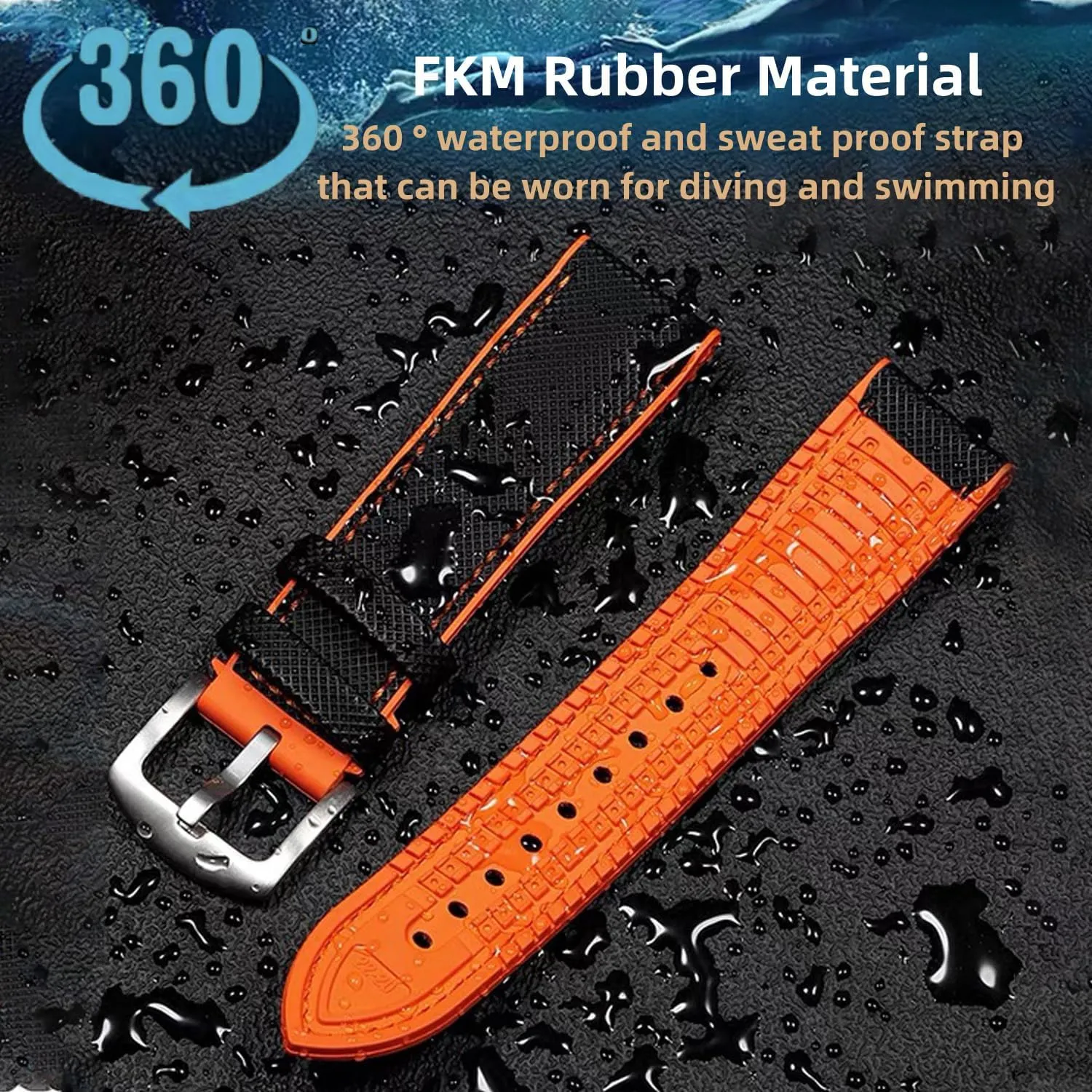 postmodern lip approach hone chondritic chiefly Watch Band 20mm 22mm 24mm Fluororubber Waterproof Soft Breathable Durable FKM Rubber Watch Band Universal Replacement Band Strap for Men Women FKM Rubber Nylon 