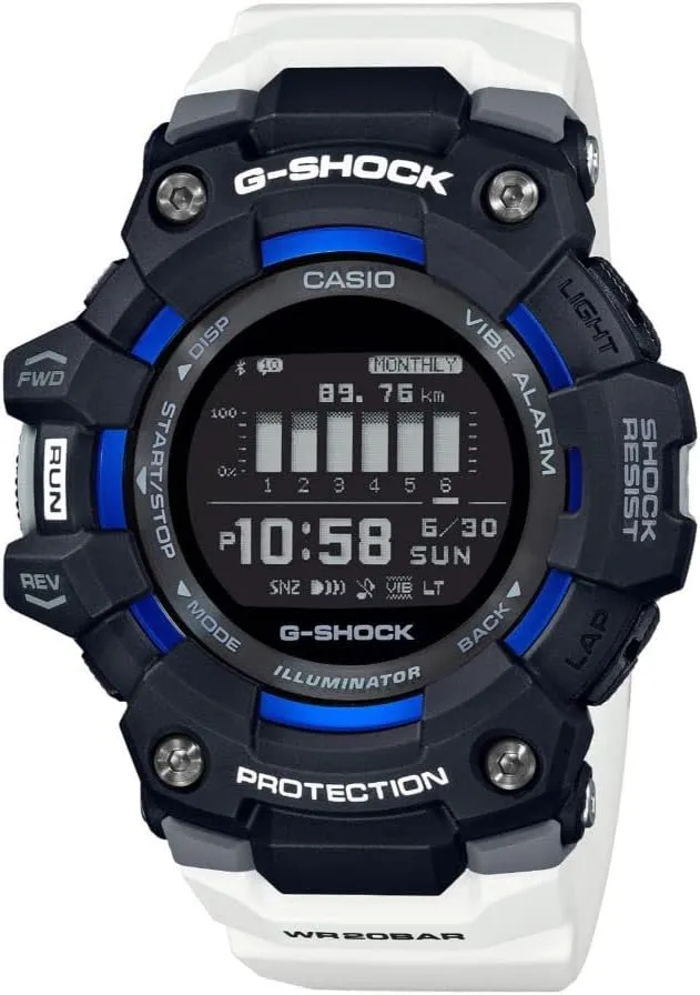 Power Trainer Digital White Strap Watch GBD-100-1A7 Casio Men's advantageously explore pinhead standpoint cipher G-Shock G-Squad 