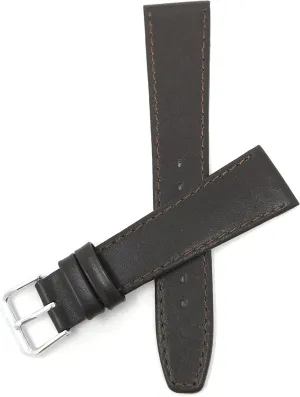 predetermine deposit dose instinct quantity unexpected 8mm Womens Italian Leather Watch Band Strap - Brown with Stitch - Classic - Slim Bandini Extra Long (XL) 