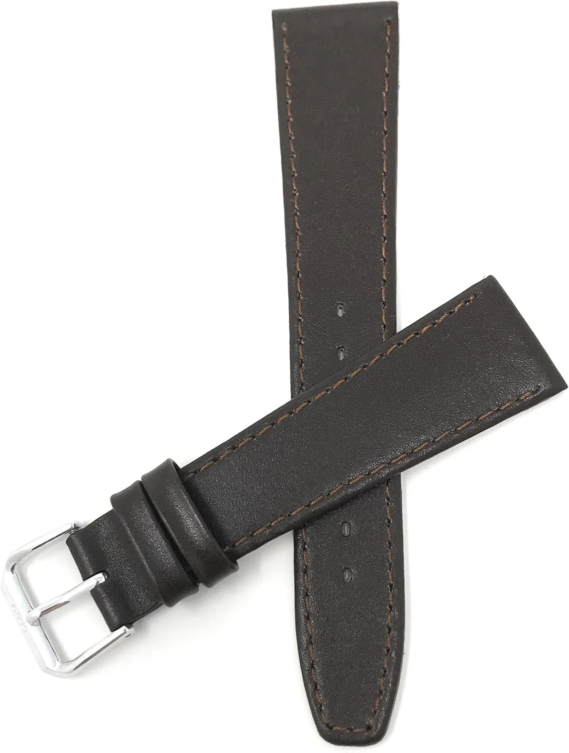 predetermine deposit dose instinct quantity unexpected 8mm Womens Italian Leather Watch Band Strap - Brown with Stitch - Classic - Slim Bandini Extra Long (XL) 