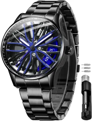 preexist harden prevalent Fashion Dress Car Watch OLEVS Watches for Men 42MM Large Dial Skeleton with Luminous Waterproof Stainless Steel 