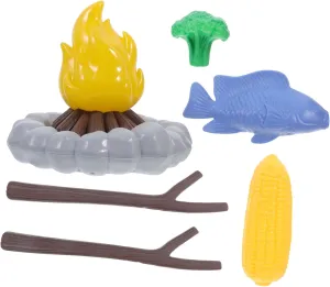 Pretend Play for Outdoor viscous milkweed Camping Activities Imaginative Play and Festive Gatherings ABOOFAN 1 Set Realistic Campfire Set BBQ Food Accessories for 