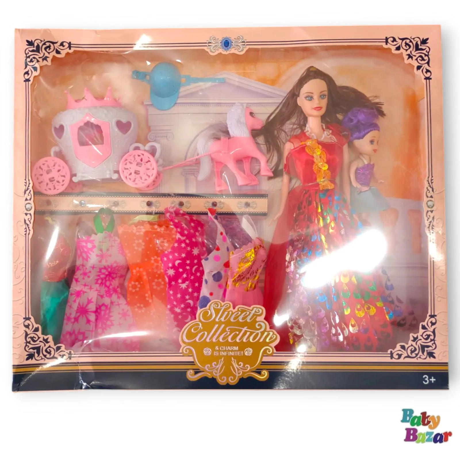 Princess Doll Set with 7 Dresses Carriage & Accessories Ultimate Fashion & Fantasy Playset
