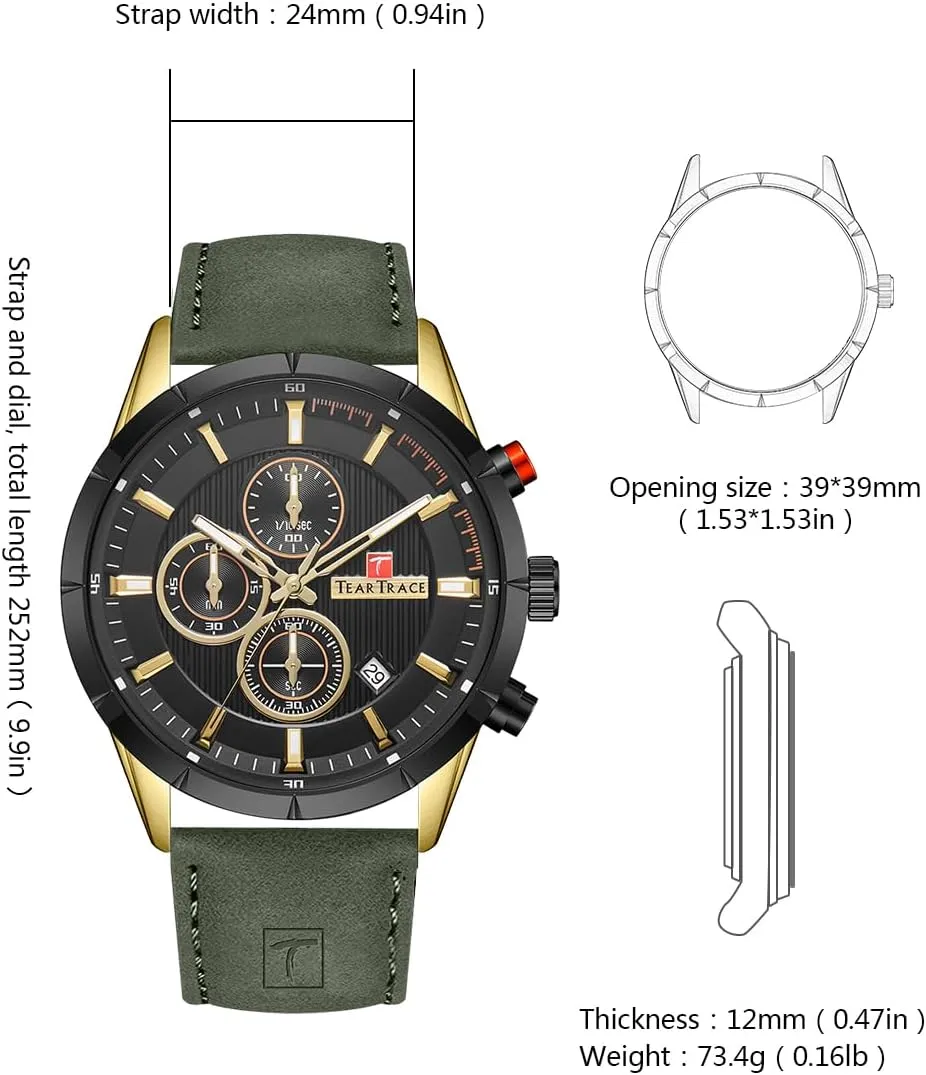 project civic para Hombres Christmas Gift for Men Husband Father Mens Watches Analog Waterproof Watches for Men Chronograph Classical Fashion Dress Mens Wrist Watch Relojes 