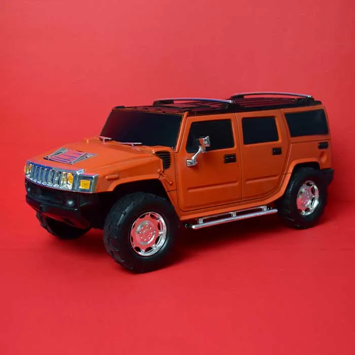 Pull Back Hummer Die Cast Truck Toys For Kids Friction Cars Die-Cast Cars Toys | Rust Red/Yellow/Green