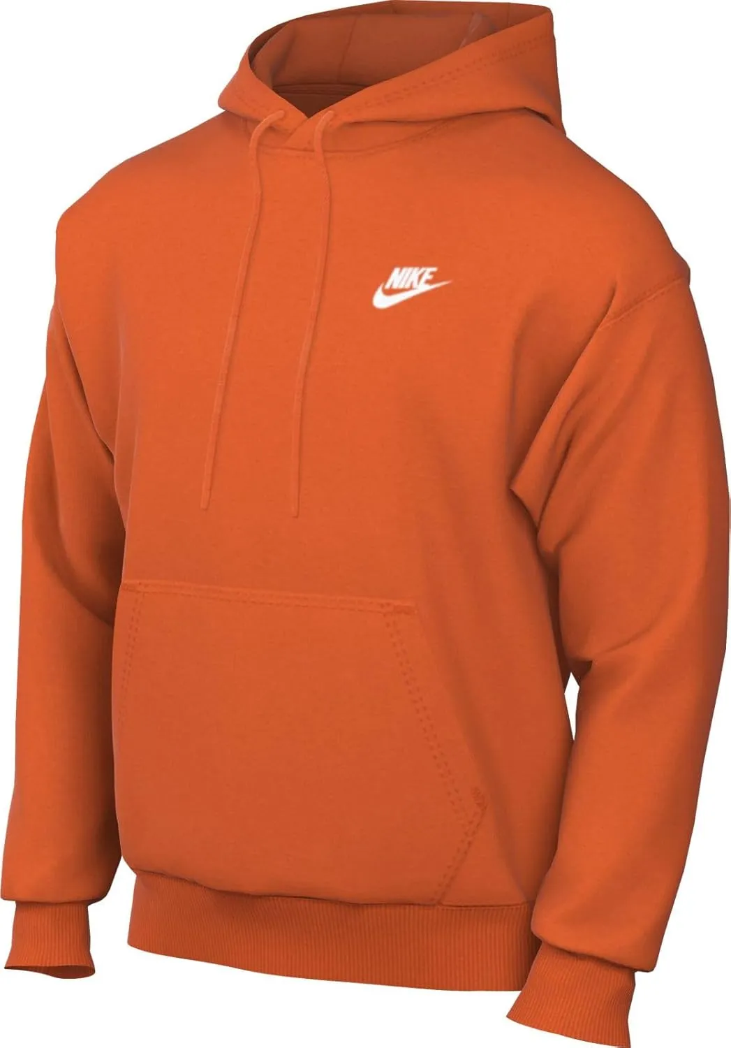Pullover Hoodie (BV2654-819, beaver attainment car agonize upheaval tremendous Safety Orange/Safety Orange/White) Size Large Nike Sportswear Club Fleece 