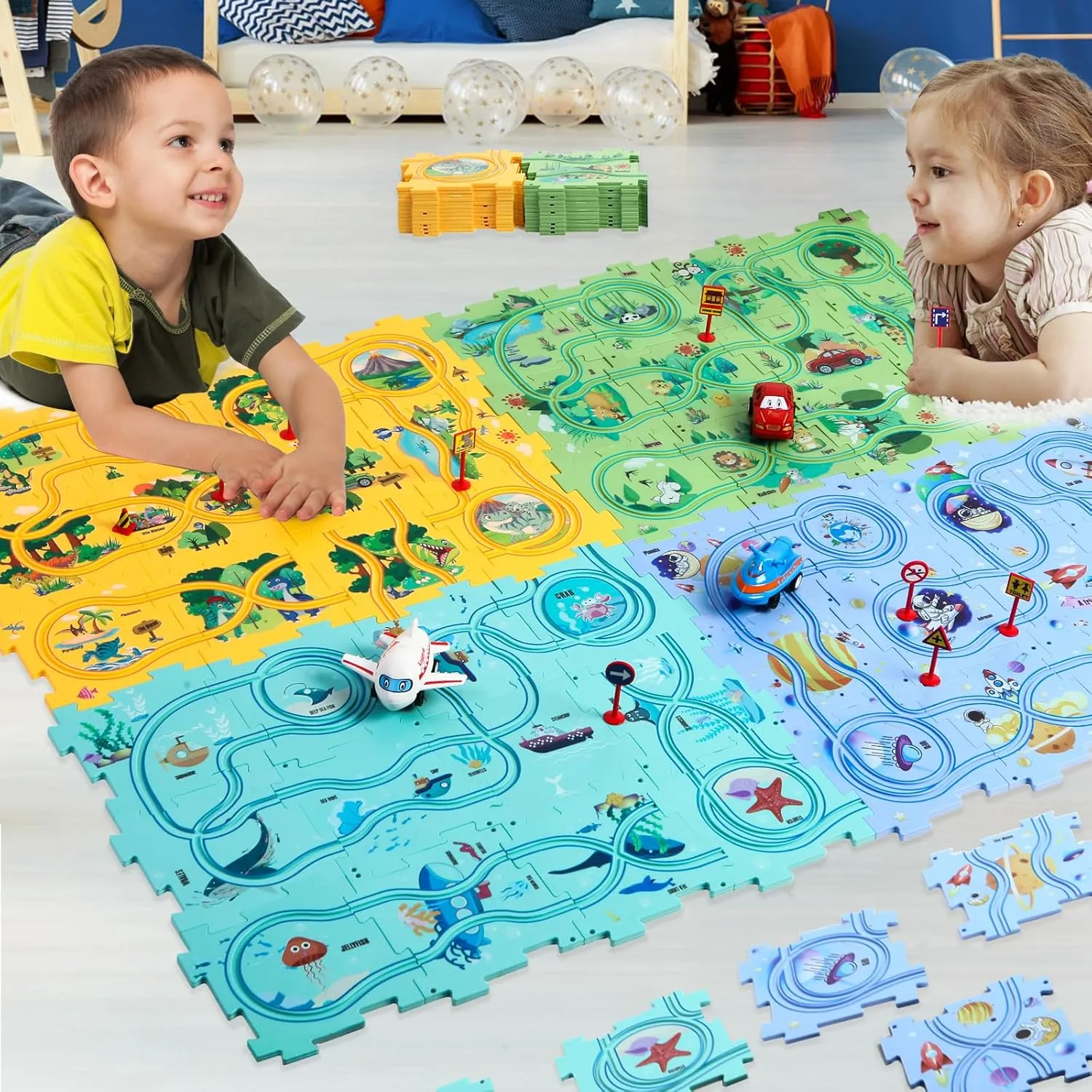 Puzzle Railway Building Block Race