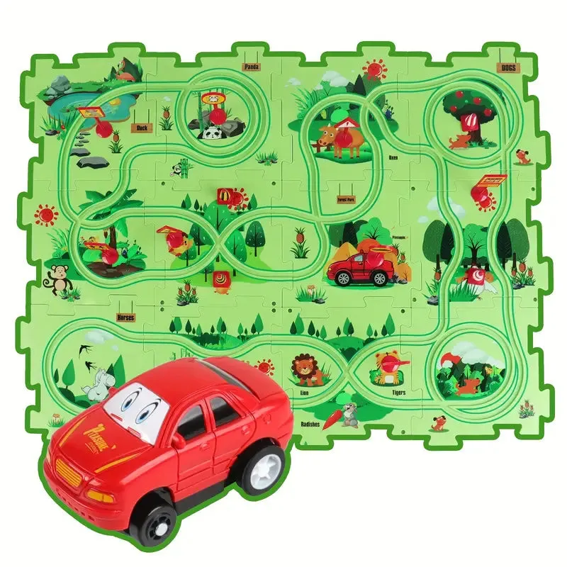 Puzzle Railway Building Block Race