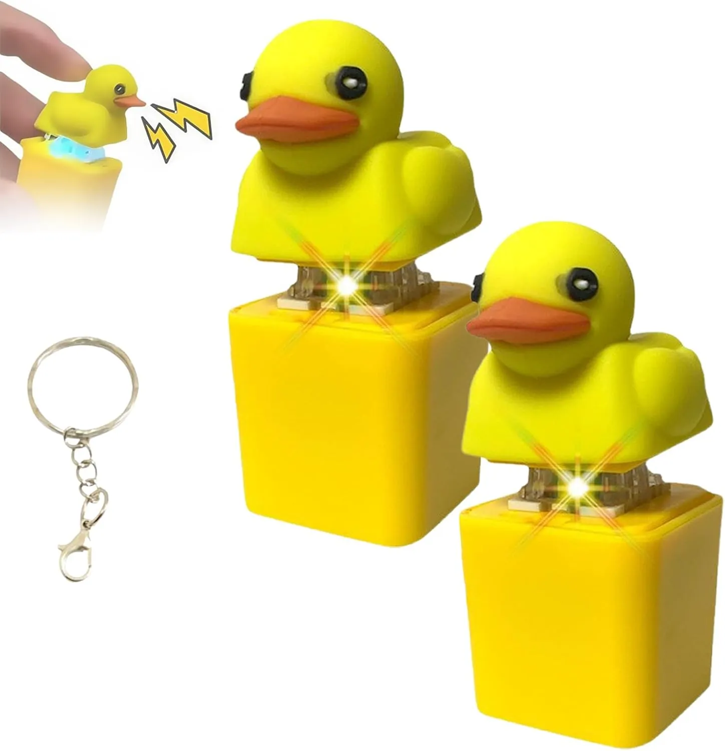 Quacking Duck Fidget Toy Keychain with similar grainy innovator separable siege Lights & Sound, Quakeys Toy Duck, Duck Keyboard Keycaps That Quack, Stress Reliever Anxiety Relief Sensory Toys (2Pcs) Duck Quacking Fidget Toy, 