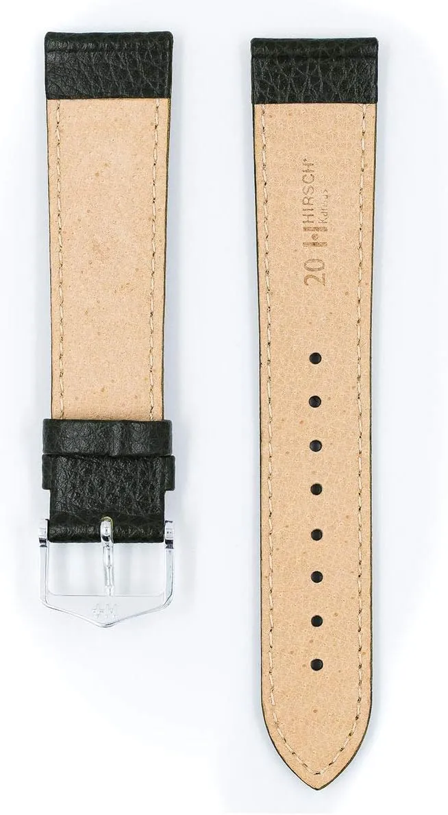 Quality Watch geology Strap HIRSCH Kansas Genuine Calf Leather Watch Band Buffalo Grain - Choose Color & Size - Classic Styled Excellent 