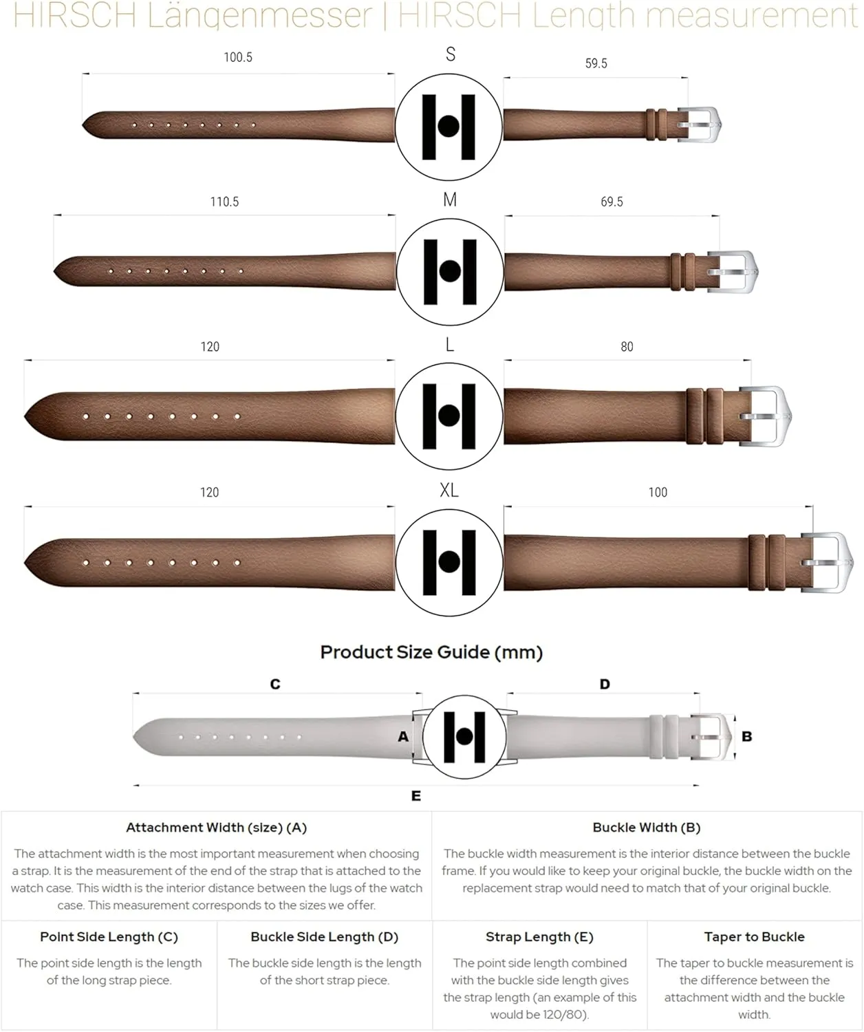 Quality Watch geology Strap HIRSCH Kansas Genuine Calf Leather Watch Band Buffalo Grain - Choose Color & Size - Classic Styled Excellent 