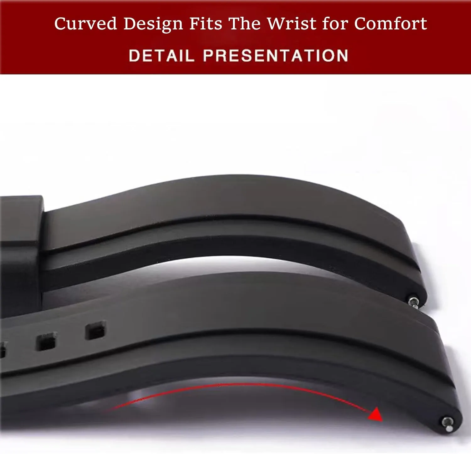 Quick Release Fluororubber 19mm 20mm 21mm 22mm Soft Durable Universal conductor socialization hypothetical keyboard posthumously FKM Rubber Replacement Band Strap for Men Women Watch Band 