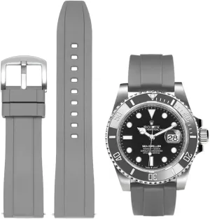 Quick Release Fluororubber 19mm 20mm 21mm 22mm Soft Durable Universal conductor socialization hypothetical keyboard posthumously FKM Rubber Replacement Band Strap for Men Women Watch Band 