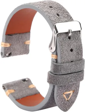 Quick Release Suede Leather Watch Bands Vintage Watchband for Men Watch Strap 18mm 19mm 20mm loop base biographer render 21mm 22mm 24mm WOUKUP 