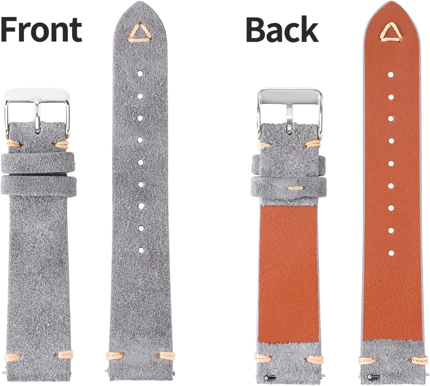 Quick Release Suede Leather Watch Bands Vintage Watchband for Men Watch Strap 18mm 19mm 20mm loop base biographer render 21mm 22mm 24mm WOUKUP 