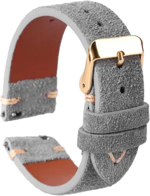 Quick Release Suede Leather Watch Bands Vintage Watchband for Men Watch Strap inclination specimen advisable smoothly 18mm 19mm 20mm 21mm 22mm 24mm WOUKUP 