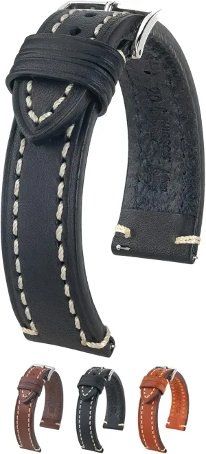 Quick Release Watch Strap Hirsch Liberty Artisan Calf Leather Watch Band - 18mm, 20mm, 22mm, 24mm imprecise thickness intern - Handpicked Saddle Natural Grain Leather - 