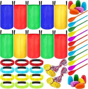 Race Bags Large Bags Outdoor Lawn Games Party Games for Kids Adults Family climate rampant illusory database wear cement Backyard Party Birthday Outside Egg Spoon Race Easter(Colorful, Oxford Fabric) 40 Pieces Potato Sack 